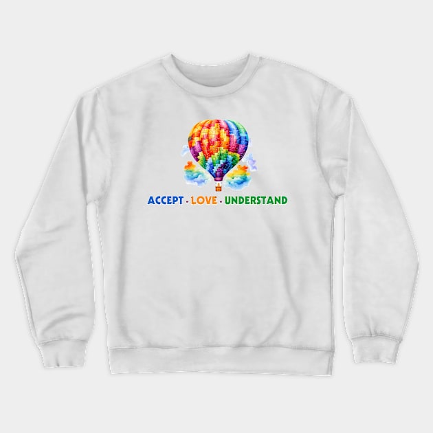 Accept love understand Autism Awareness Gift for Birthday, Mother's Day, Thanksgiving, Christmas Crewneck Sweatshirt by skstring